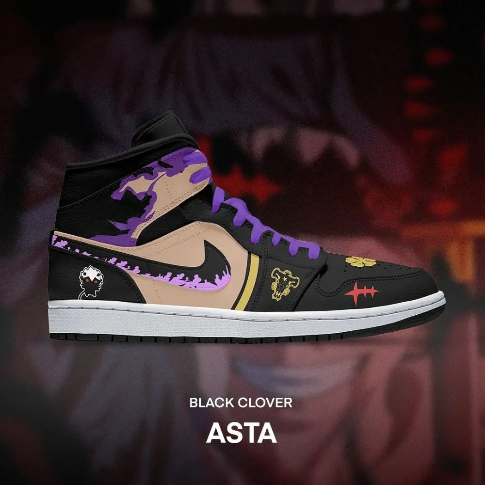 Asta Black Clover High Top Shoes - Sneakatelier