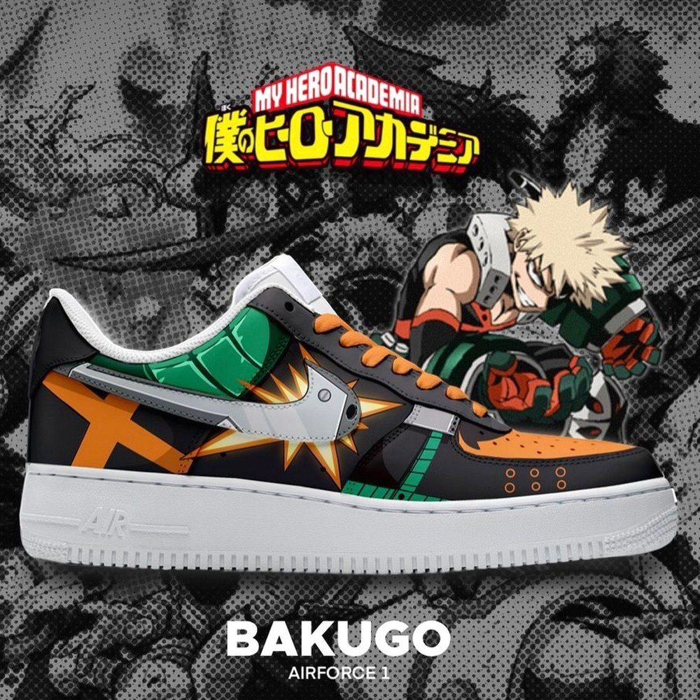 Bakugo My Hero Academia AF1 Shoes - Shoesmates Bakugo My Hero Academia AF1 Shoes - Sneakatelier Sneakatelier