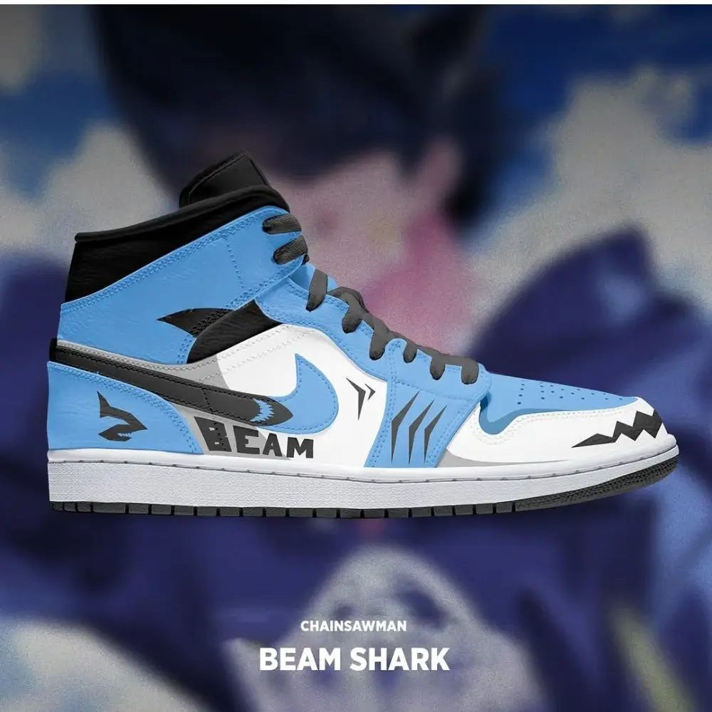 Beam Shark Chainsaw Man Limited High Top Shoes - Sneakatelier