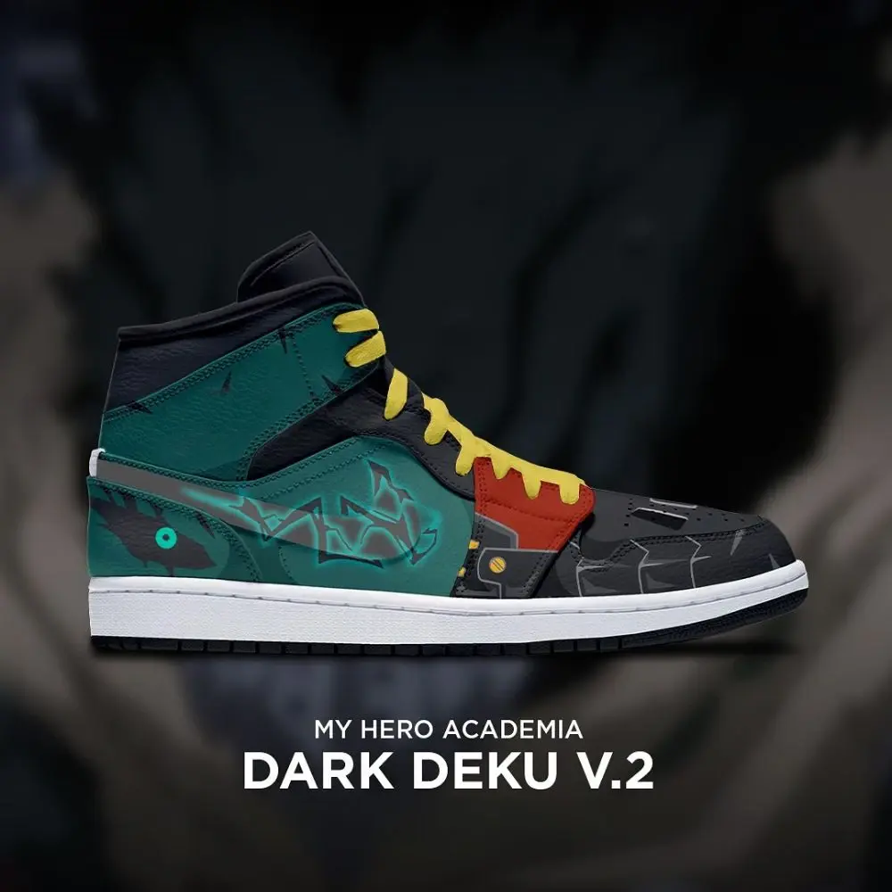 Dark Deku V.2 My Hero Academia High Top Shoes - Sneakatelier
