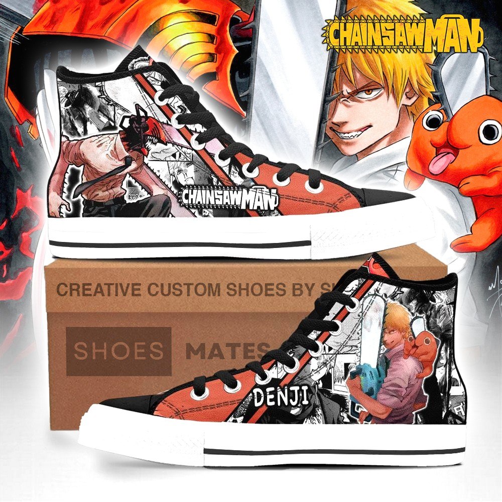 Denji Chainsaw Man High Top Shoes - Shoesmates Denji Chainsaw Man High Top Shoes - Sneakatelier Sneakatelier