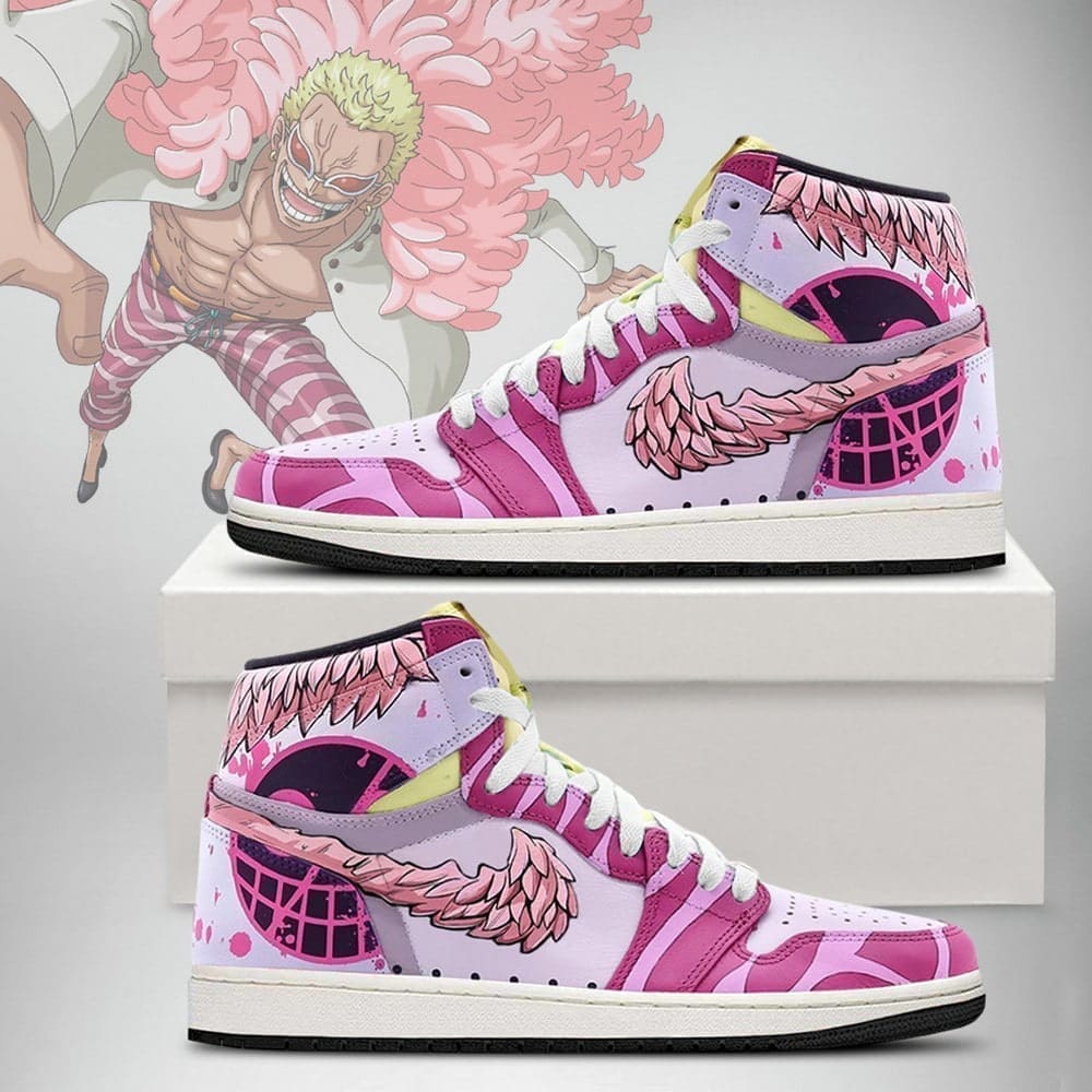 Doflamingo One Piece Air Jordan 1 High Top Shoes SMDOPA1 - Sneakatelier