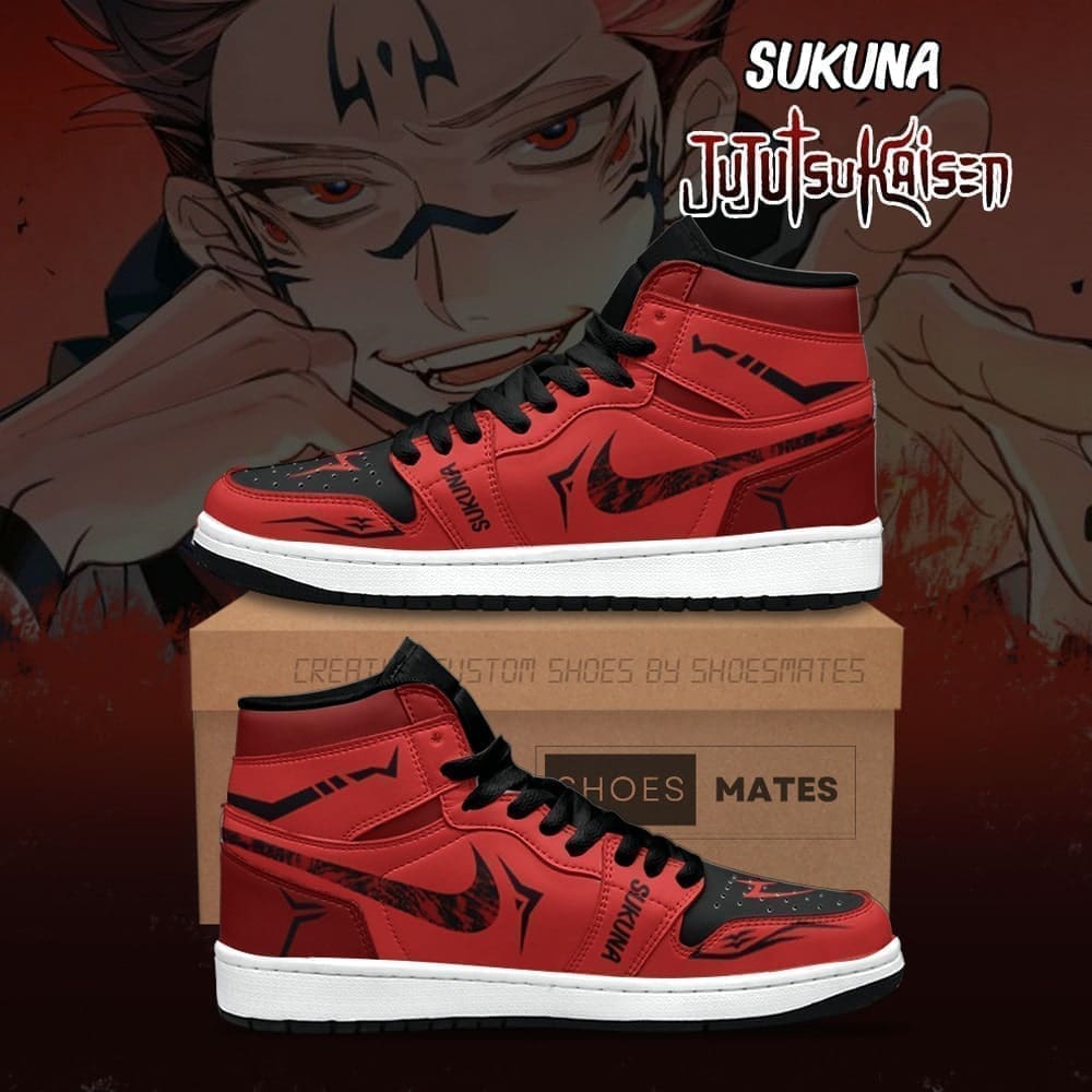 Embrace Cursed Power with Sukuna Air Jordan 1 High Top Shoes Embrace Cursed Power with Sukuna Air Jordan 1 High Top Shoes Sneakatelier