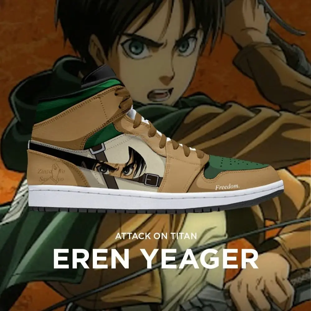 Eren Yeager Attack on Titan High Top Shoes - Sneakatelier