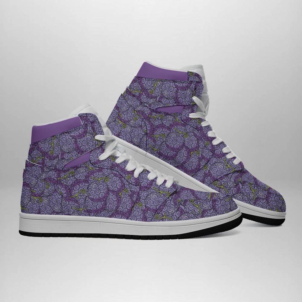 Gomu Gomu No Mi Pattern One Piece AJ1 Shoes - Shoesmates Gomu Gomu No Mi Pattern One Piece AJ1 Shoes - Sneakatelier Sneakatelier