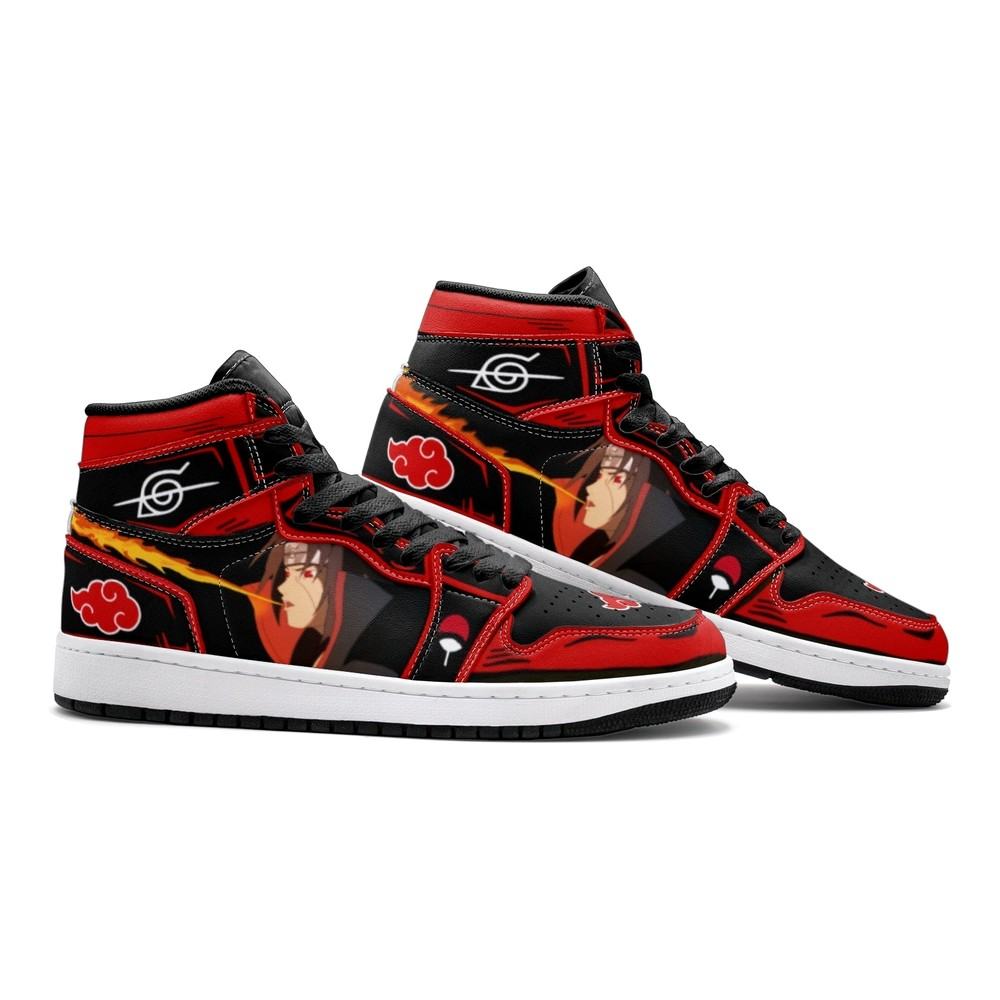 Itachi Clan Fireball Red Cloud Ninja J1 High Top Shoes - Sneakatelier