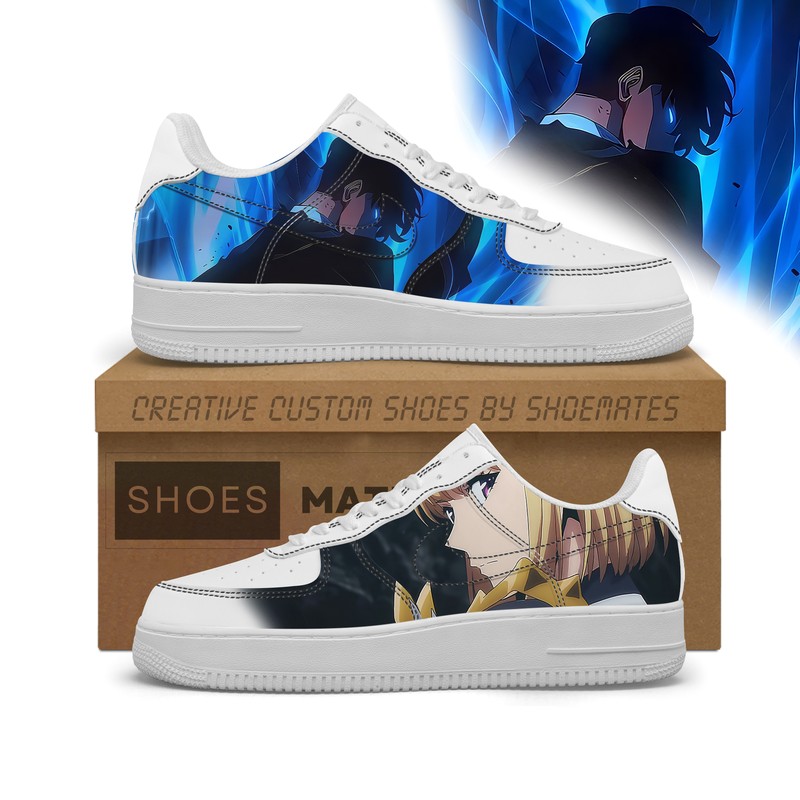Jin Woo And Cha Hae In Solo Leveling Low Top Shoes - Shoesmates Jin Woo And Cha Hae In Solo Leveling Low Top Shoes - Sneakatelier Sneakatelier