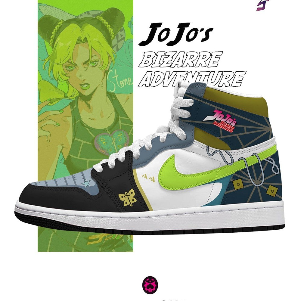 Jolyne Cujoh Custom High Top Sneakers - Shoesmates Jolyne Cujoh Custom High Top Sneakers - Sneakatelier Sneakatelier