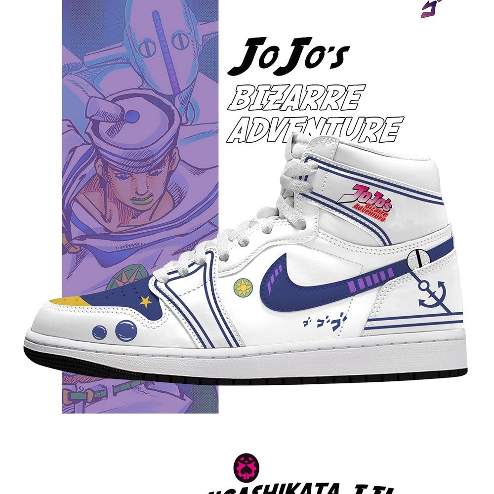 Josuke Higashikata Custom High Top Sneakers - Shoesmates Josuke Higashikata Custom High Top Sneakers - Sneakatelier Sneakatelier