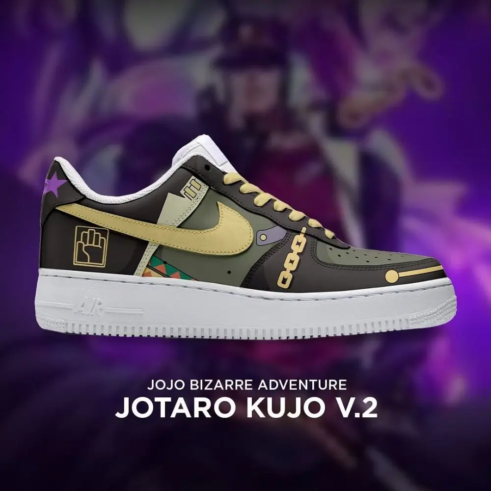 Jotaro Kujo V.2 Phantom JoJo's Bizarre Adventure Low Top Shoes - Sneakatelier