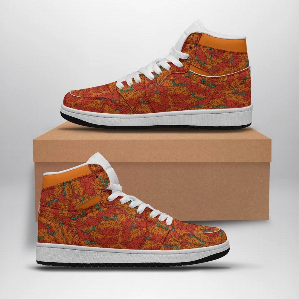 Mera Mera No Mi Pattern One Piece AJ1 Shoes - Sneakatelier