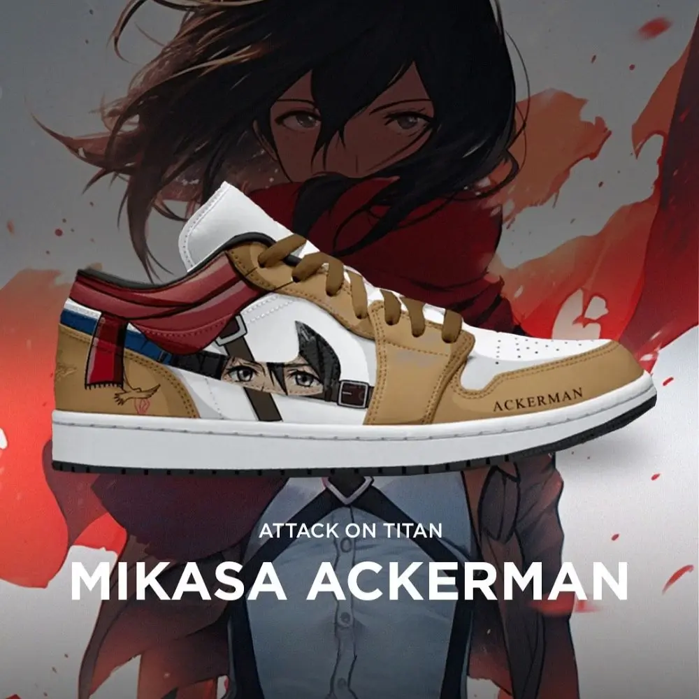 Mikasa Ackerman Attack on Titan Low Top Shoes - Sneakatelier