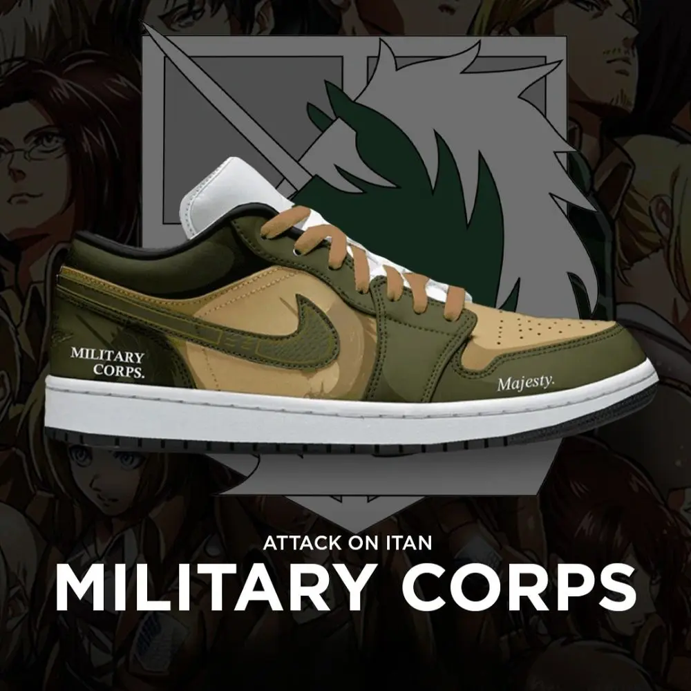 Military Corps Attack on Titan Edition Low Top Shoes - Sneakatelier