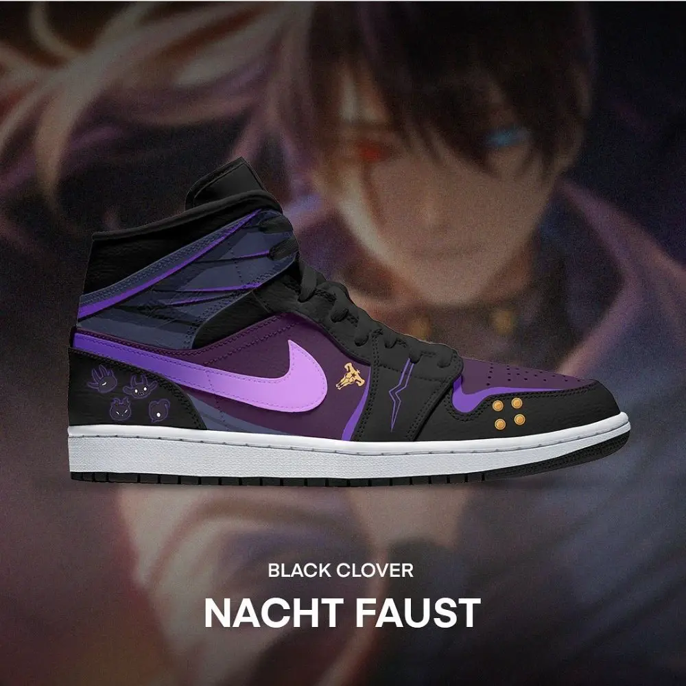 Nacht Faust Black Clover High Top Shoes - Sneakatelier