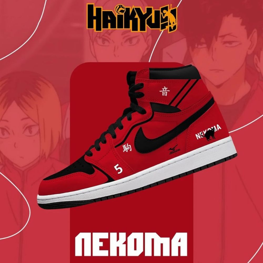 Nekoma Haikyuu AJ1 High Top Shoes - Sneakatelier