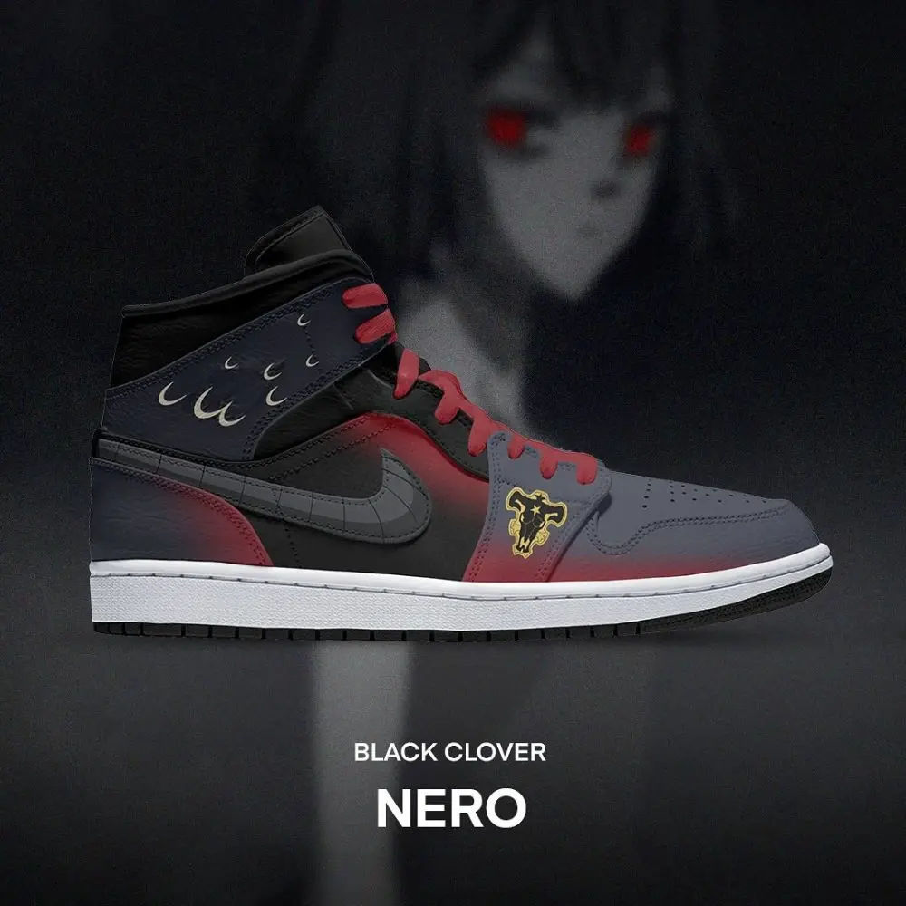 Nero Black Clover High Top Shoes - Shoesmates Nero Black Clover High Top Shoes - Sneakatelier Sneakatelier