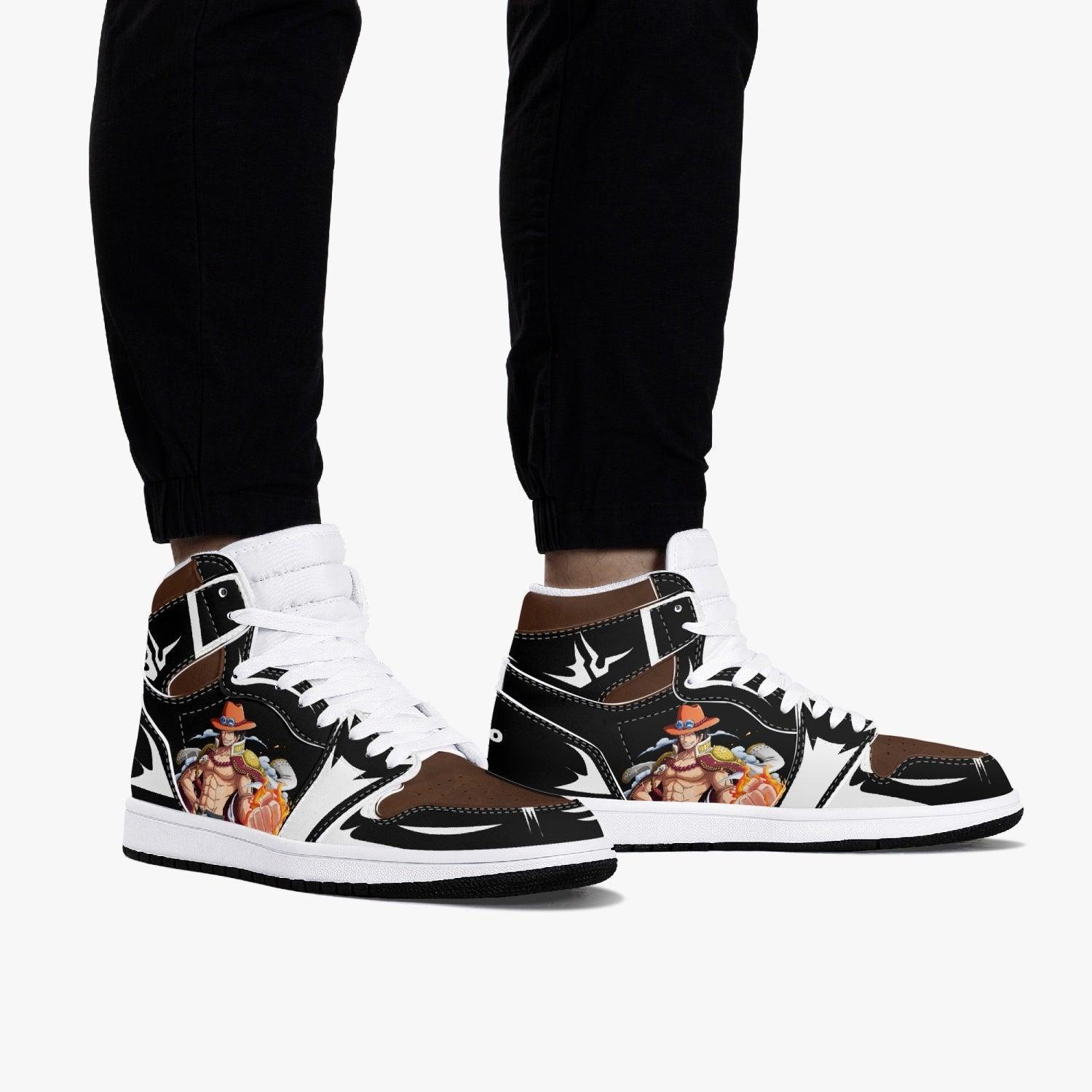 One Piece Portgas D. Ace AJ1 High Top Shoes - Shoesmates One Piece Portgas D. Ace AJ1 High Top Shoes - Sneakatelier Sneakatelier