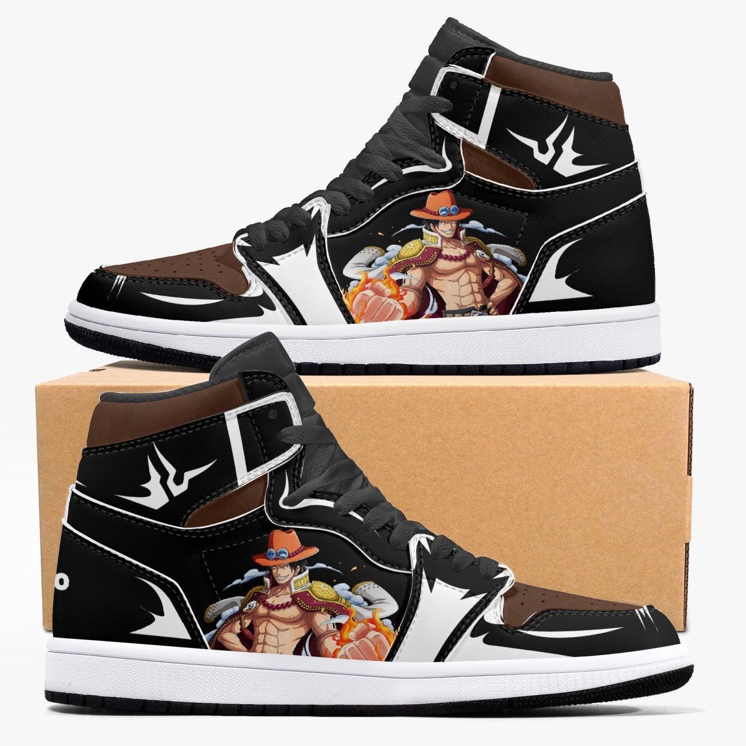 One Piece Portgas D. Ace AJ1 High Top Shoes - Shoesmates One Piece Portgas D. Ace AJ1 High Top Shoes - Sneakatelier Sneakatelier