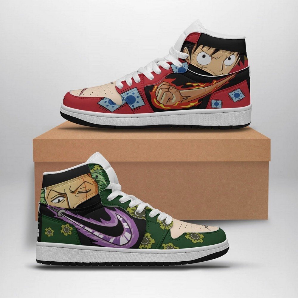 One Piece Zoro And Luffy AJ1 Shoes - Sneakatelier