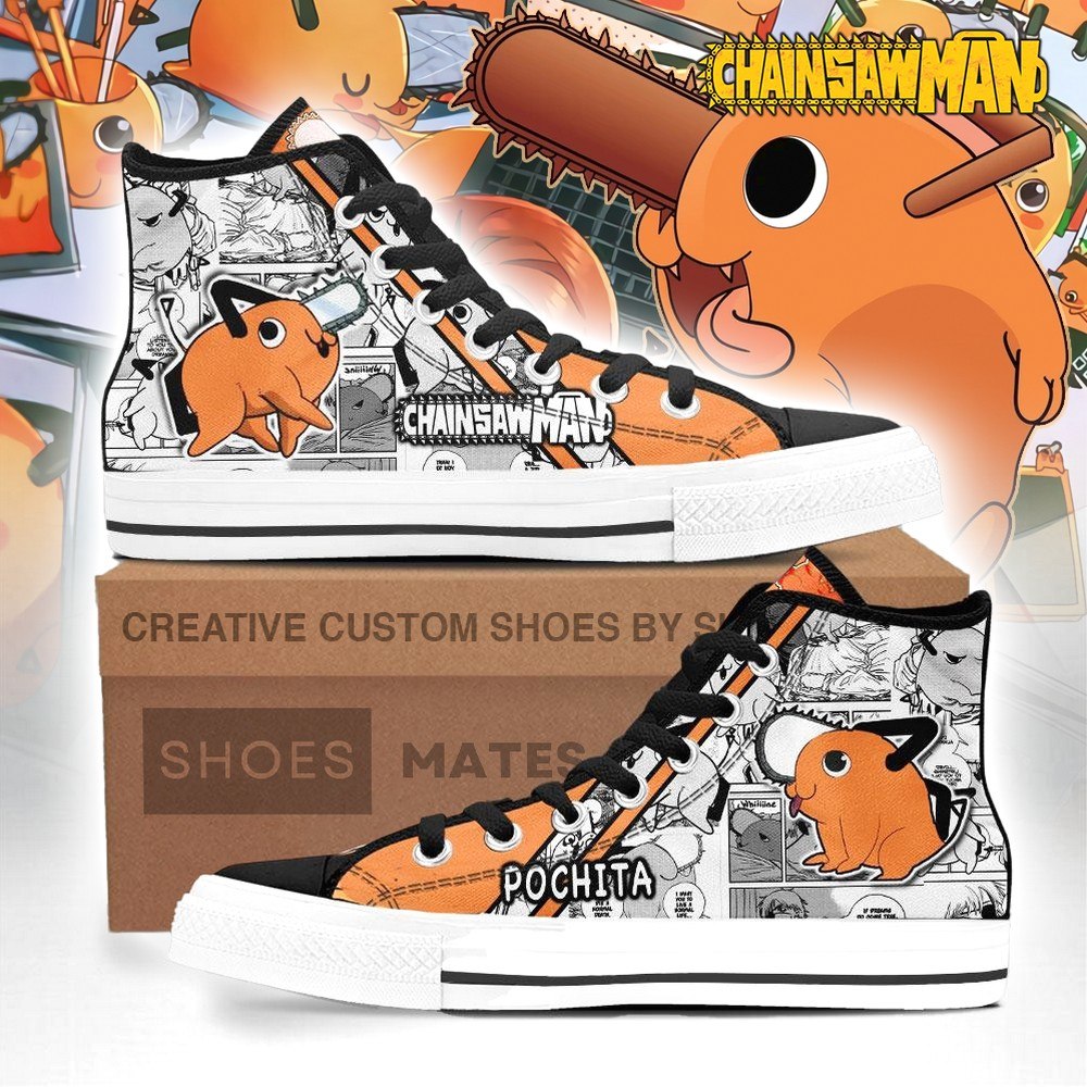 Pochita Chainsaw Man High Top Shoes - Sneakatelier