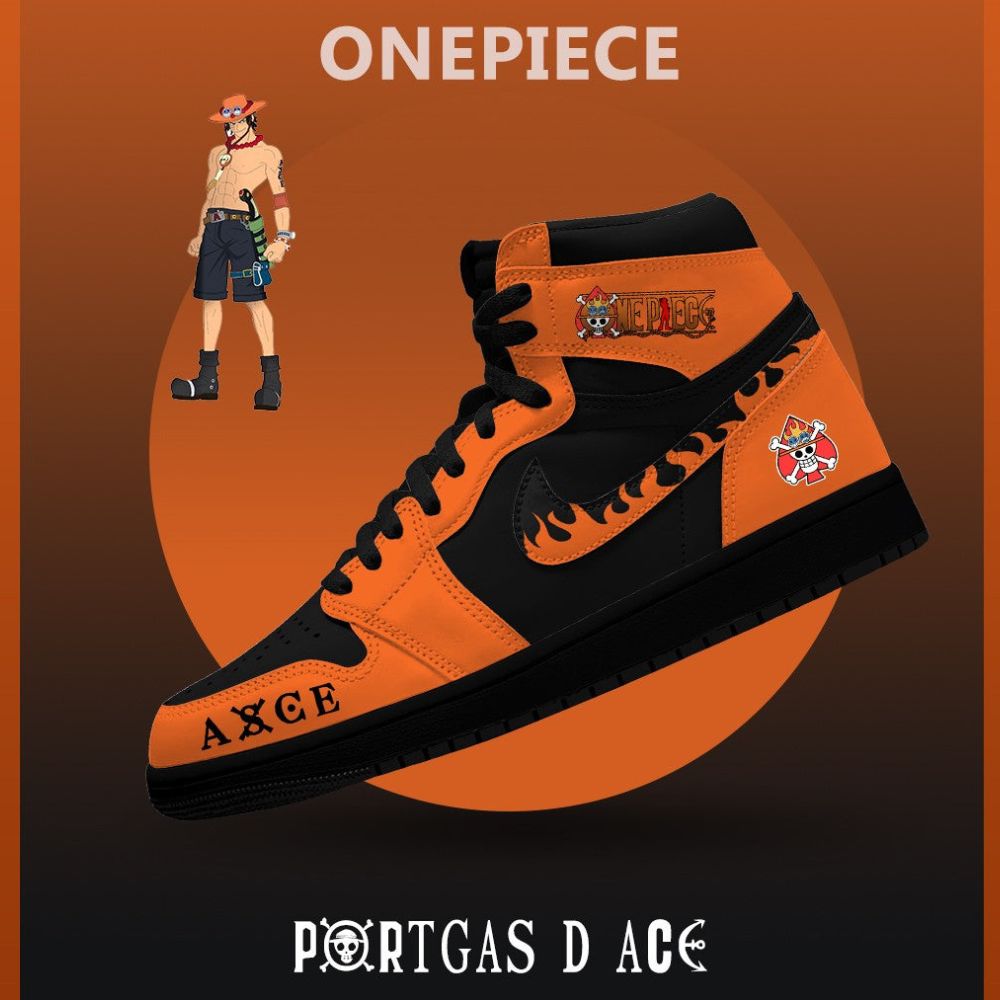 Portgas D Ace V.2 One Piece J1 High Top Shoes - Shoesmates Portgas D Ace V.2 One Piece J1 High Top Shoes - Sneakatelier Sneakatelier