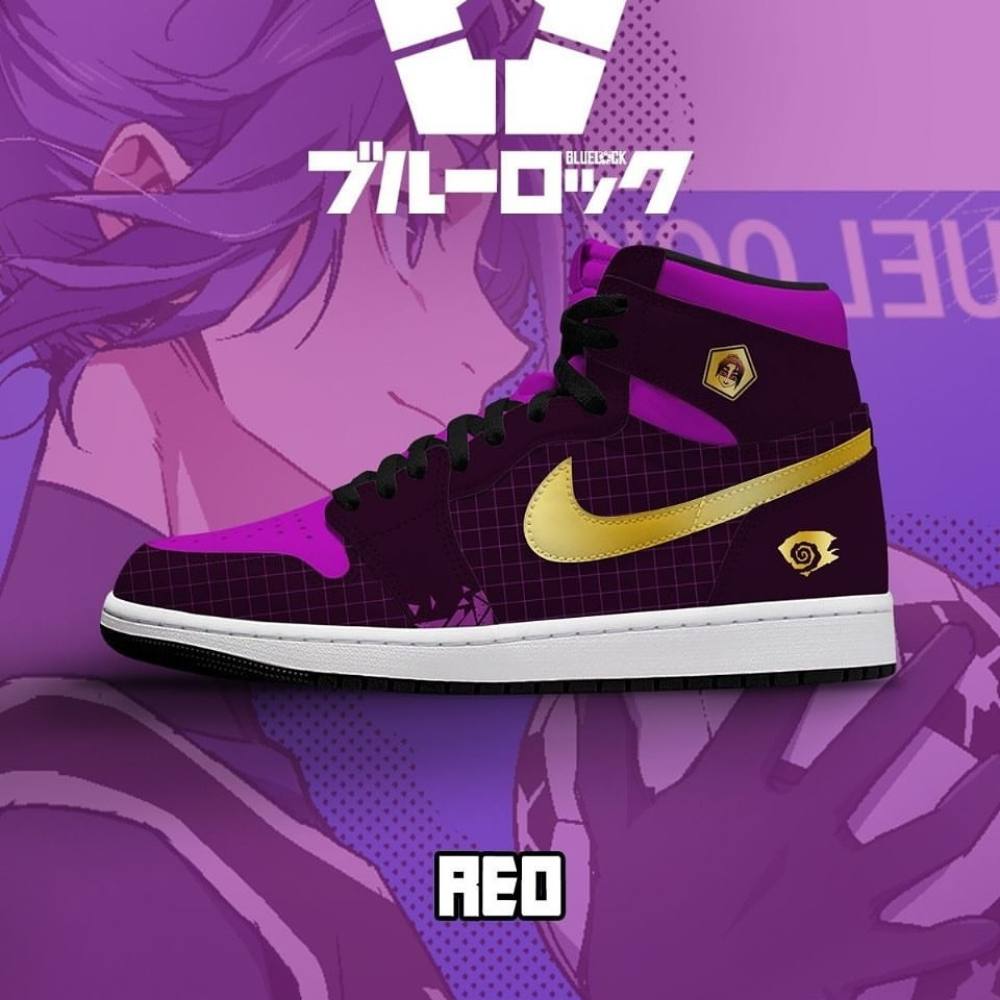 Red Blue Lock AJ1 High Top Shoes - Sneakatelier
