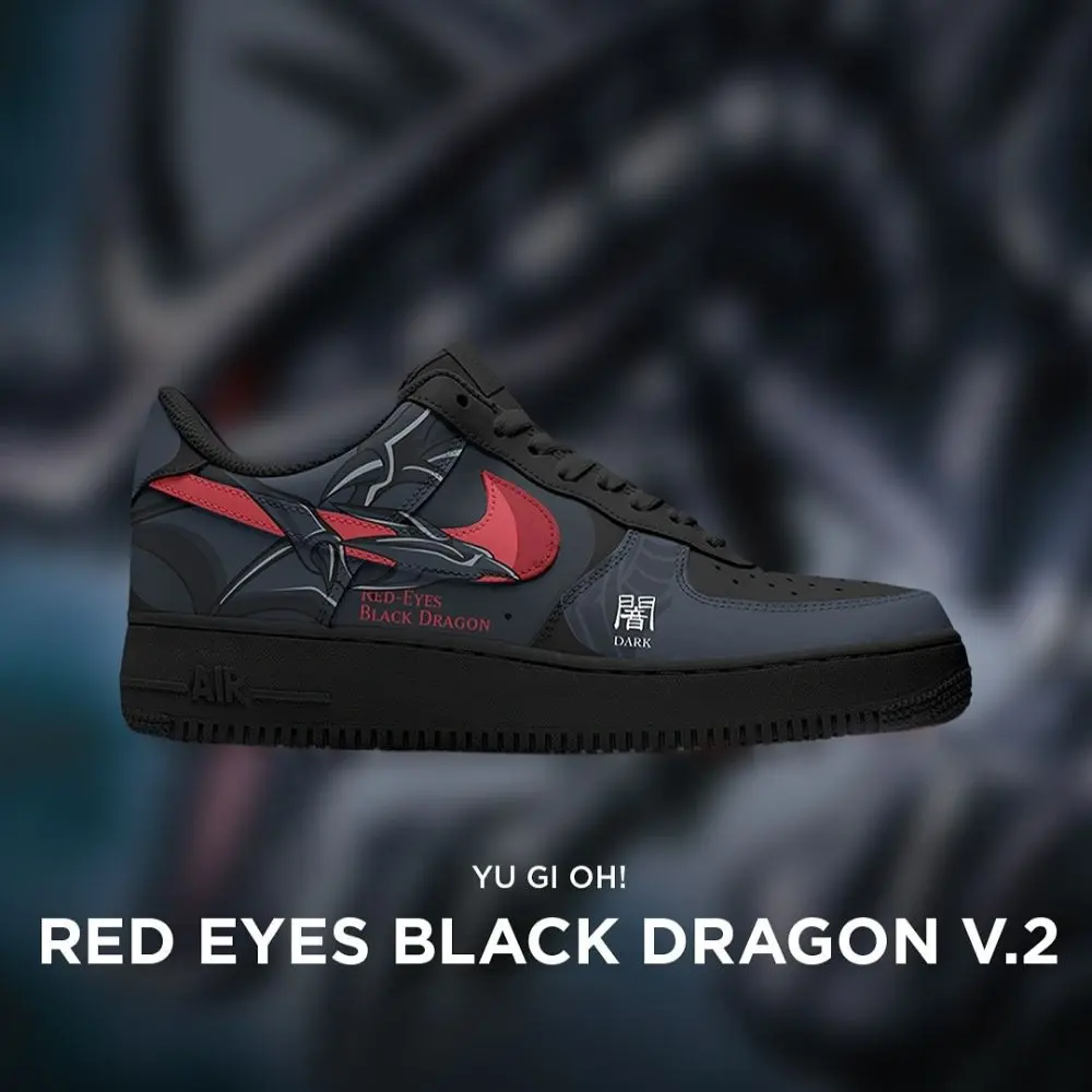 Red Eyes Black Dragon V.2 Yu-Gi-Oh Edition Low Top Shoes - Sneakatelier