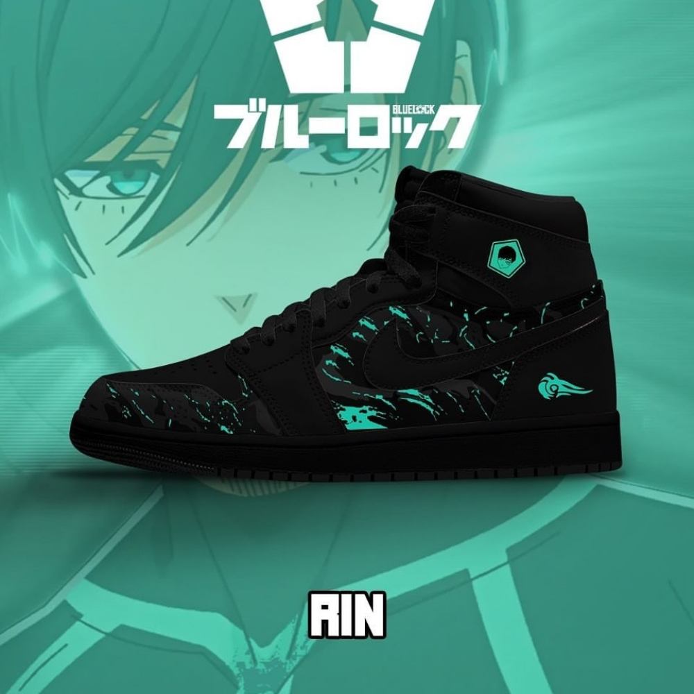 Rin Blue Lock AJ1 High Top Shoes - Sneakatelier