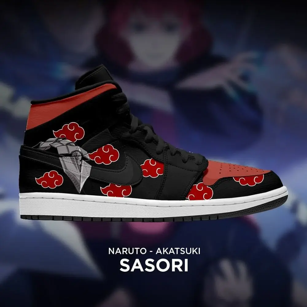 Sasori Naruto Akatsuki High Top Shoes - Sneakatelier