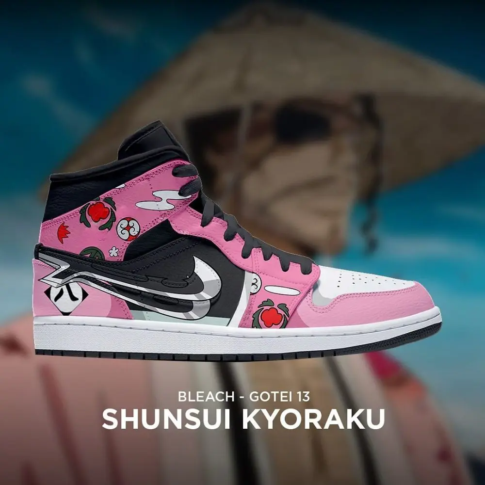 Shunsui Kyoraku Bleach Gotei 13 High Top Shoes - Sneakatelier