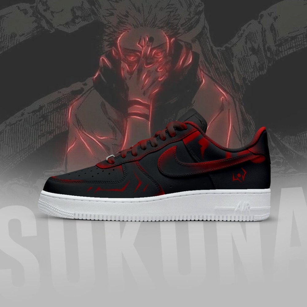 Sukuna Black Jujutsu Kaisen AF1 Shoes - Shoesmates Sukuna Black Jujutsu Kaisen AF1 Shoes - Sneakatelier Sneakatelier