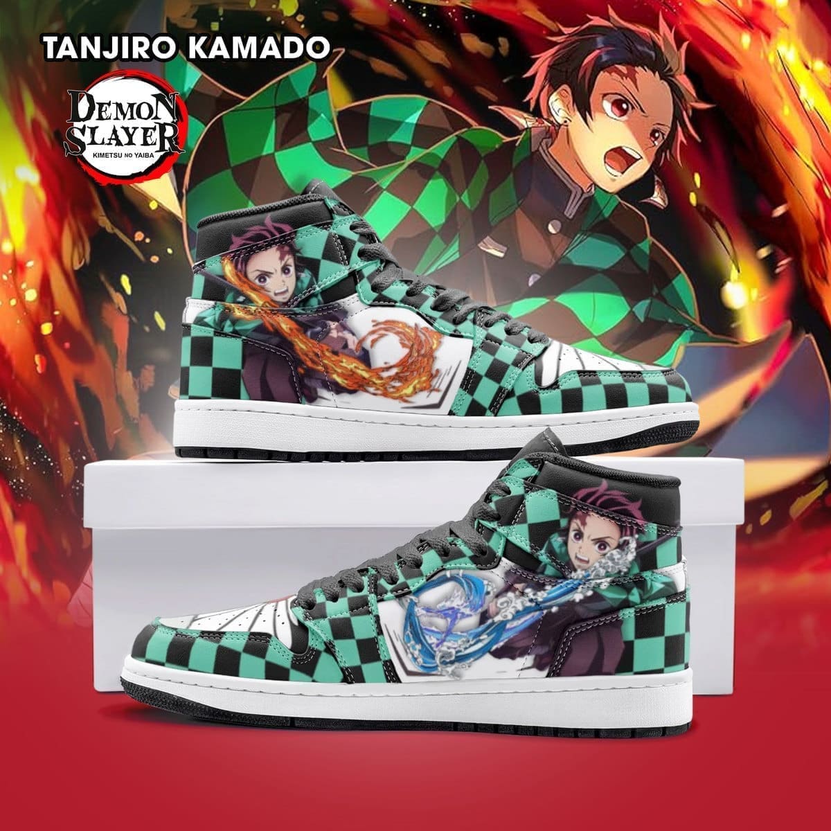 Tanjiro Kamado Demon Slayer AJ1 High Top Shoes SMDMSL1 - Sneakatelier
