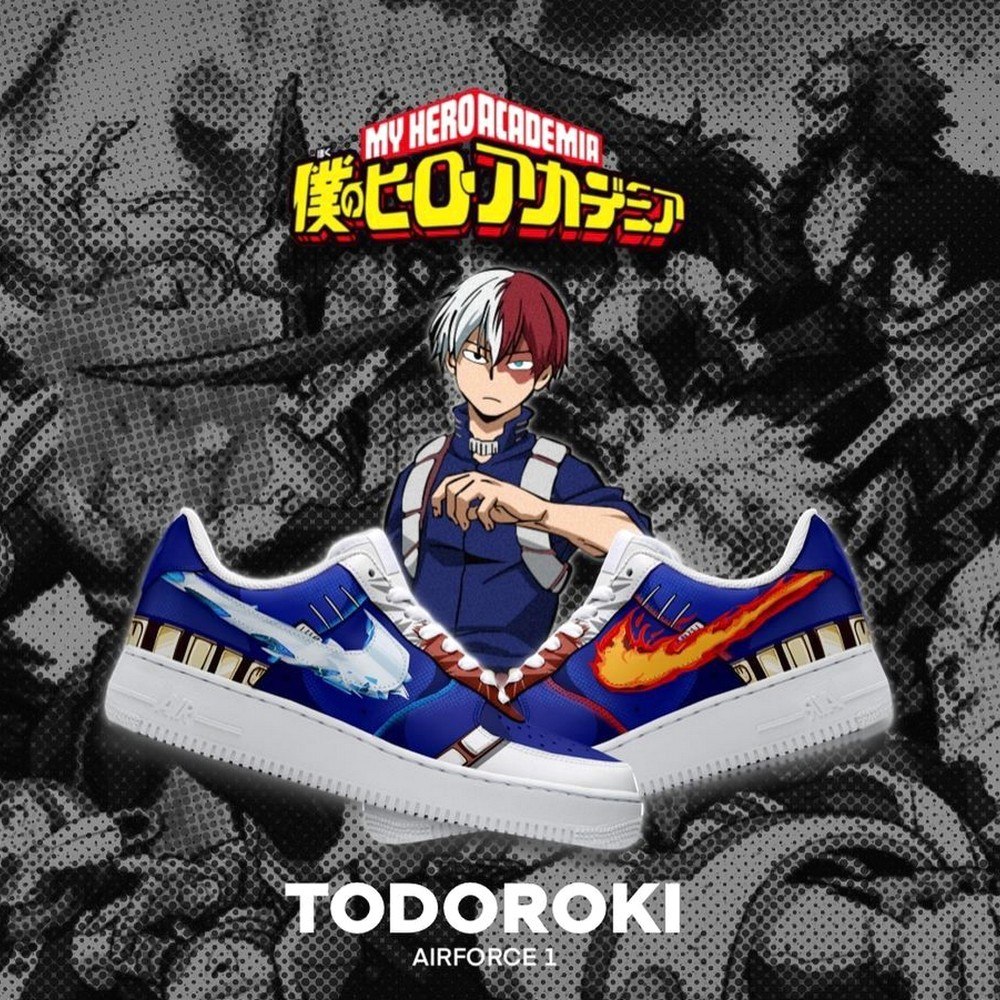 Todoroki My Hero Academia AF1 Shoes - Sneakatelier