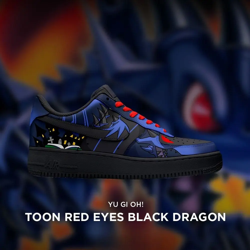 Toon Red Eyes Black Dragon Yu-Gi-Oh Edition Low Top Shoes - Shoesmates Toon Red Eyes Black Dragon Yu-Gi-Oh Edition Low Top Shoes - Sneakatelier Sneakatelier