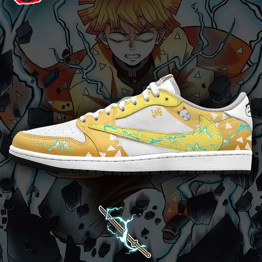 Zenitsu Agatsuma V.3 Demon Slayer Special Design Low Top Shoes - Shoesmates Zenitsu Agatsuma V.3 Demon Slayer Special Design Low Top Shoes - Sneakatelier Sneakatelier