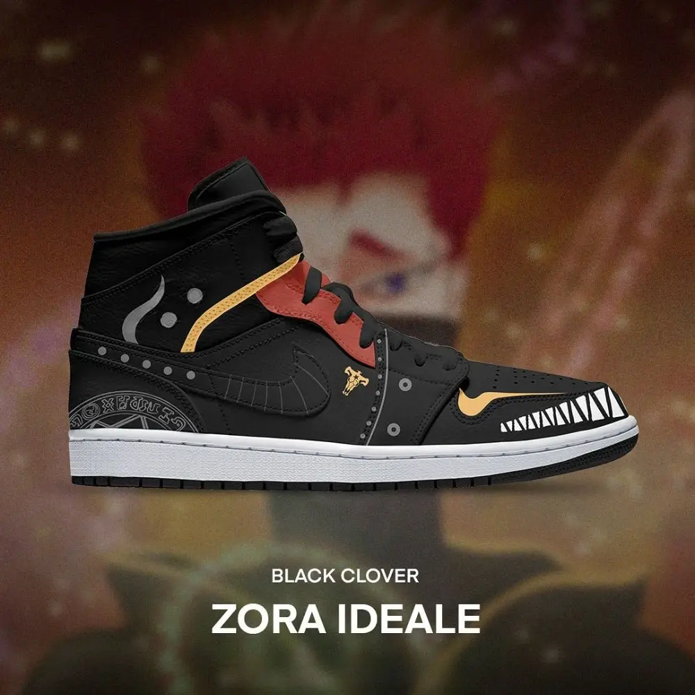 Zora Ideale Black Clover High Top Shoes - Sneakatelier